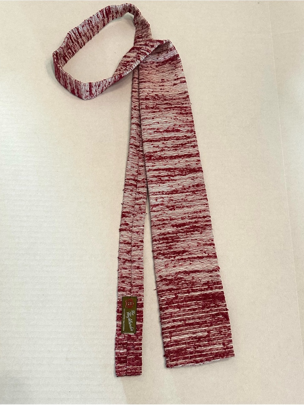 Vintage Bernard Kalkstein Marled Burgundy Knit Tie The Highlander Square End